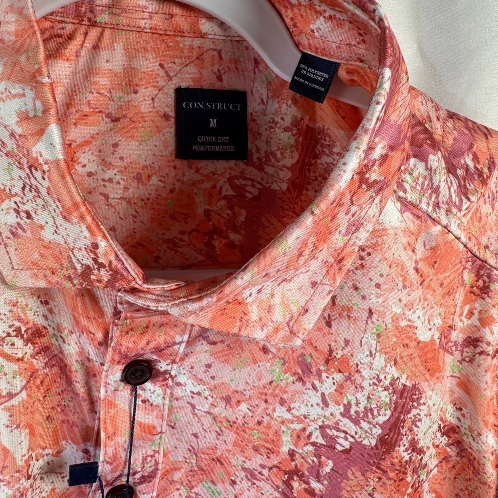 Con.Struct Men's Quick Dry Performance Multi-Color Patterned Polo M - Picture 4 of 10